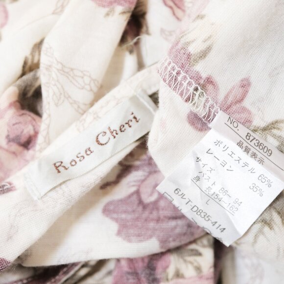 Dusty Rose Print Lace Trim Long Sleeve Tee 💐 ROSA CHERI - Picture 6 of 7